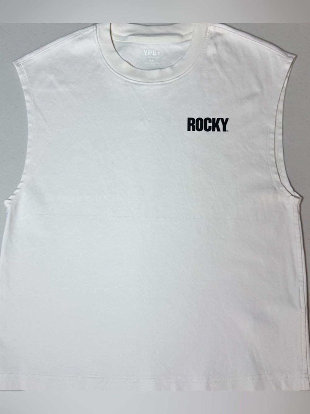 Abercrombie YPB Rocky Balboa Clubber Lang Muscle Tank White Sleeveless Tee XS/M